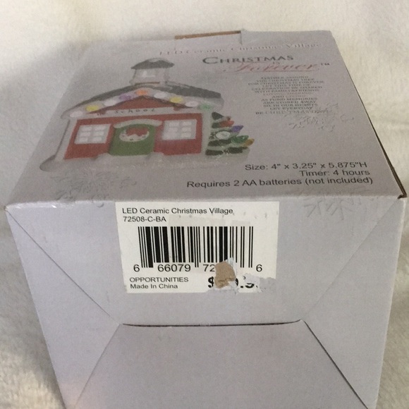 Little Red Schoolhouse LED Christmas is Forever Village Lights Up - Picture 3 of 16